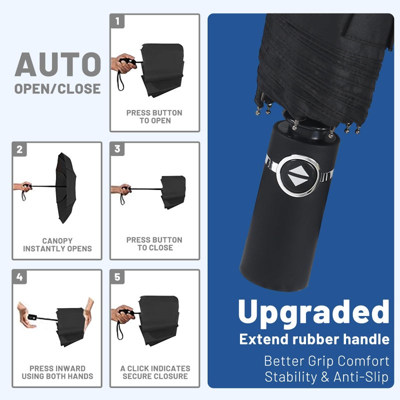 SY COMPACT Travel Umbrella Automatic Windproof Umbrellas Strong Compact Umbrella for Women Men - Image 4